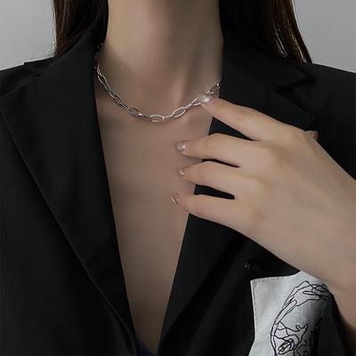 Titanium Steel Does Not Fade O-shaped Necklace Ins Trendy Cold Wind Plain Chain Hip Hop Simple Versatile Collarbone Chain