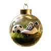 Funny 3D Sports Ball Christmas Tree Ornaments Micro Scene Sports Holiday Ornament Clear Ball Hanging Decoration Keepsake Gift