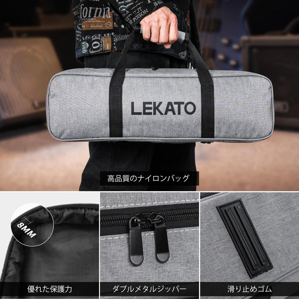 LEKATO Guitar Pedal Board Powered Pedal Board Inch lb Aluminum Alloy Pedal Board with Pedal Cable Bag Adhesive Hook Side Tape 19x5.1x1.8 1.8