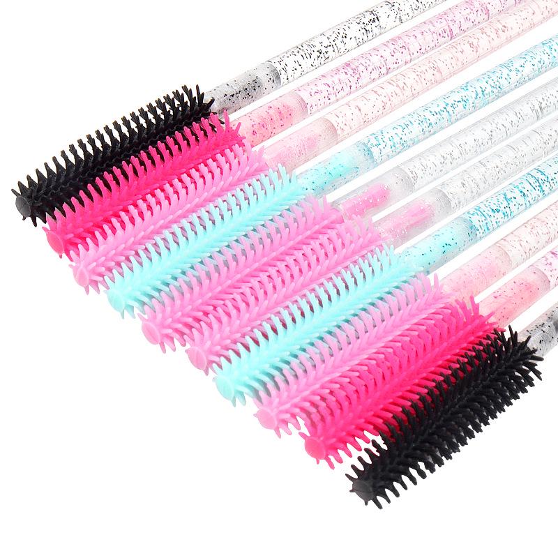 50-Pack Disposable Eyelash Crystal Silicone Brush Set