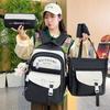 Four Piece Multi-purpose Backpack Set  Elementary School Backpack  Large Capacity Crossbody Handbag for Junior High School Students