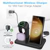 3 In 1 Wireless Charger Dual Type C Ports Fast Charging Station for Samsung S25 S24 S23 for Galaxy Watch 8 7 6 5 Pro 4 3 Buds 3