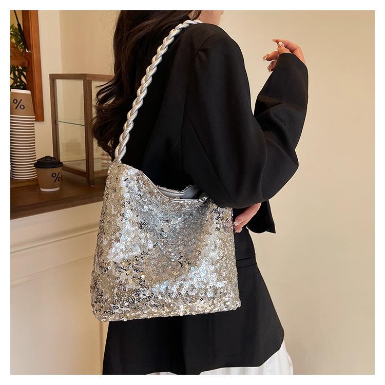 Taschen Damentaschen 2025 neue Frühjahrsmode Pailletten Schultertaschen Mode Hand Eimer Taschen