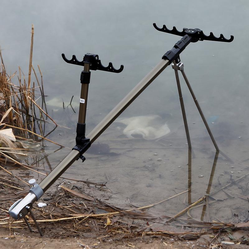 Multi-purpose Aluminum Fishing Rod Holder & Rest with Two-way Ground Stake
