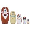 5-teiliges Set Matroschka-Puppe Handgemachtes Holz Stapelpuppe Haus Zimmer Dekoration Kinderspielzeug Engel Handbemalt Halloween Geburtstagsgeschenk