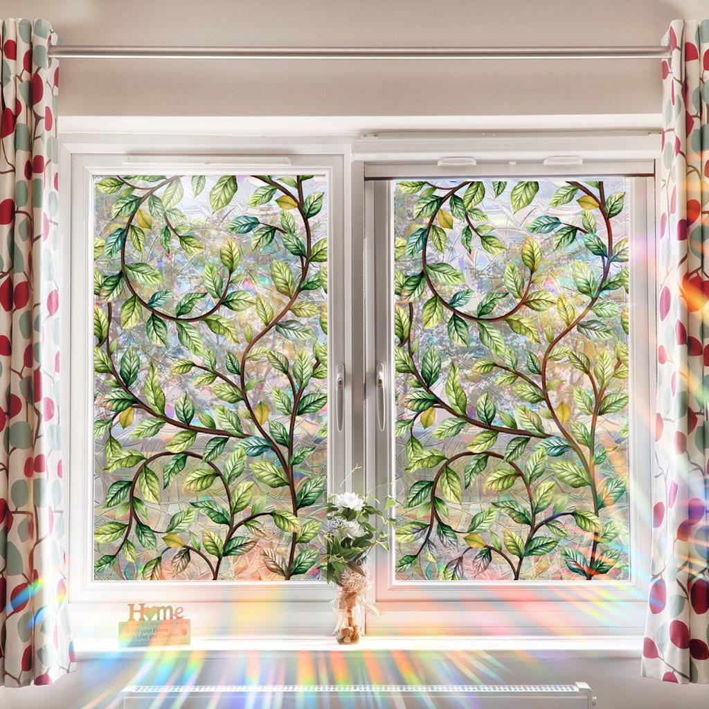 Xc8708-Kl Plant Rattan Sunshine Colorful Window Sticker Home Decoration Wall Sticker Static Sticker Removable