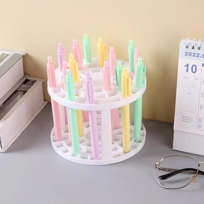 1Pc 49 Holes Paint Brush Pencil Stand Watercolor Paint Brush Holder Stand Painting Supplies For Students Desk Organizer