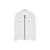 Ss22 Brand Logo Print Zip Long Sleeve Shirt Men Shirts White 7615117E4-V0001