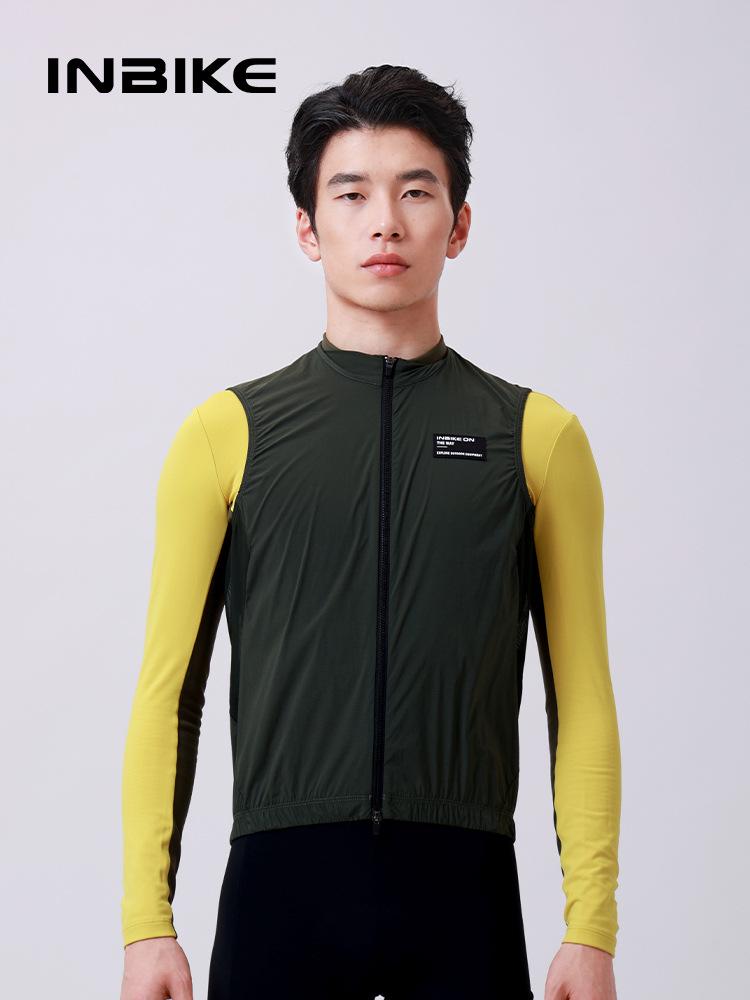 

INBIKE Men s Waterproof Cycling Vest - Lightweight Windbreaker for Autumn/Winter Road Biking. XL сосна зелений колір