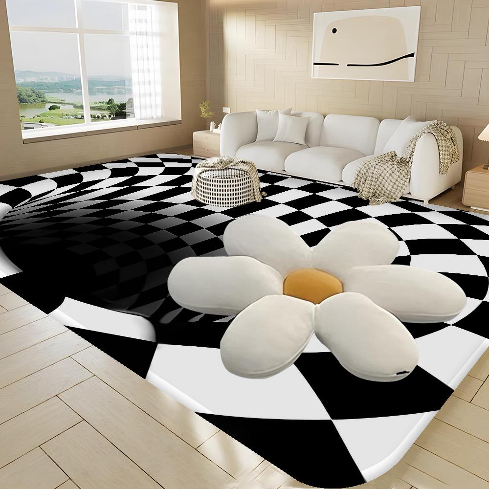 3D Vortex Illusion Fußmatte Waschbar Rutschfest Wohnzimmer Sofa Stühle Bereichsmatte Küche Fußmatte Bereichsteppich