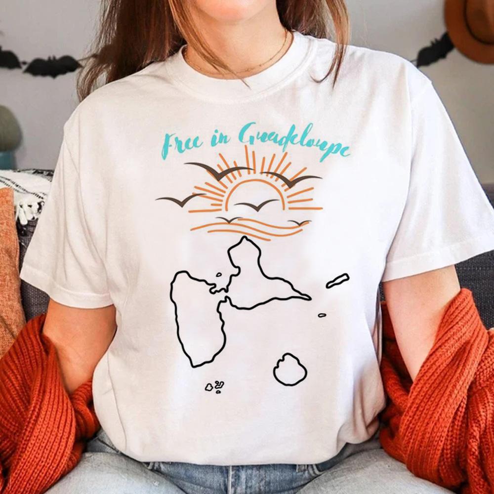 Guadeloupe top women Y2K streetwear t shirt female 2000s clothing