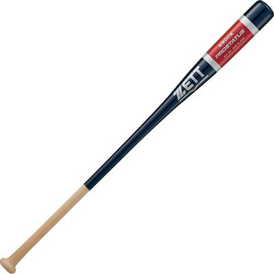 ZETT Baseball Pro Status Knock Wooden Bat 89cm 560g Average Navy Made In Japan BKT1401 (Pak + Maple) (2900)