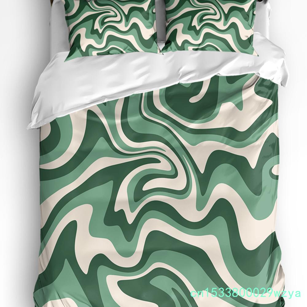 Fluid Art Black White Duvet Cover With Pillow Case Custom 3pcs Bedding Set Quilt Cover Double Bed Home Textile