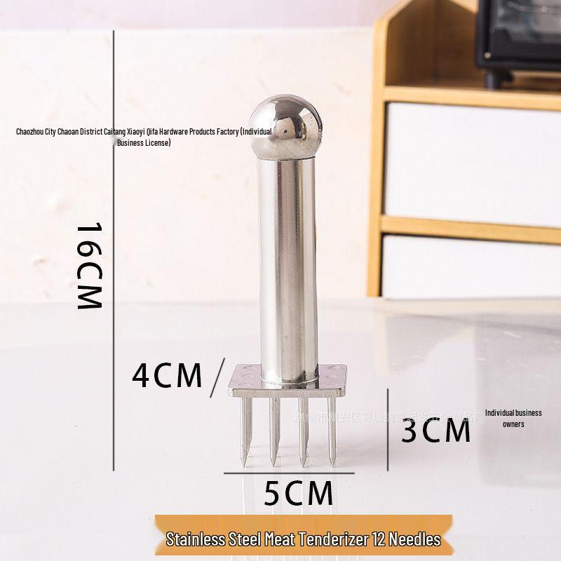 Stainless Steel Meat Tenderizer Tool - Piercing Hammer for Steak, Pork, and Pork Belly