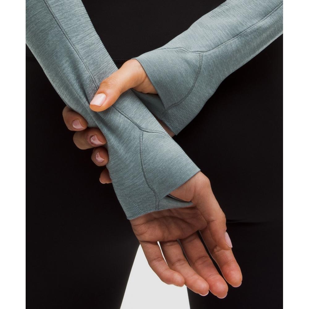 Lululemon Swiftly Tech Cropped Long Sleeve Shirt 2.0 Concrete Blue Belgian Blue