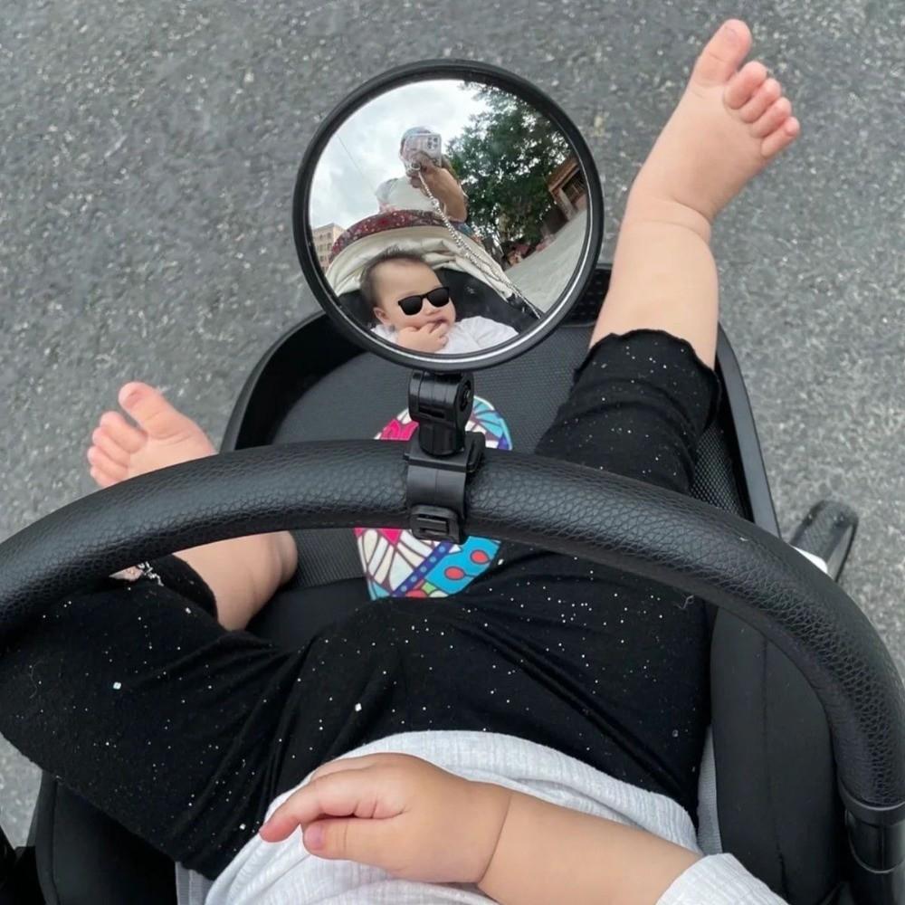Wide Angle Stroller Rearview Mirror Shatterproof Universal Wide Angle Convex E-Bike