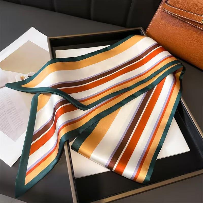 Small silk scarf women's long square scarf with shirt decoration neck guard, scarf accessories, tie, summer streamer ribbon.