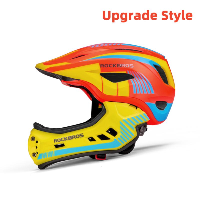 Casco da Bicicletta Integrale Rockbros per Bambini Casco da Downhill Rimovibile Integrato Ammortizzante Anti-Sudore Con 12 Aperture di Ventilazione