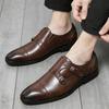 Britain Gentleman Fashion New Black Brown Monk Strap Shoes For Men Formal Wedding Prom Dress Homecoming Sapatos Tenis Masculino