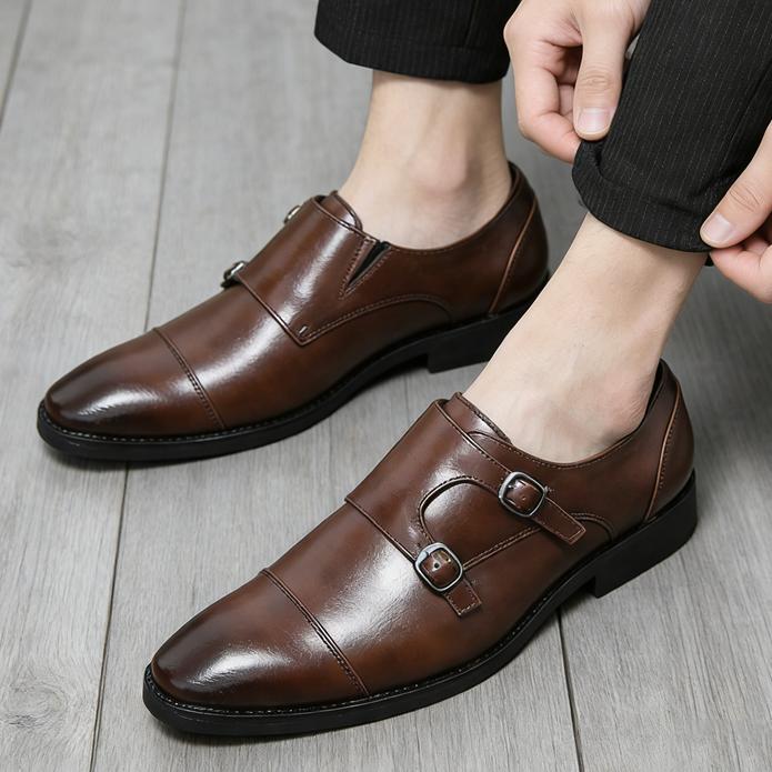 Britain Gentleman Fashion New Black Brown Monk Strap Shoes For Men Formal Wedding Prom Dress Homecoming Sapatos Tenis Masculino