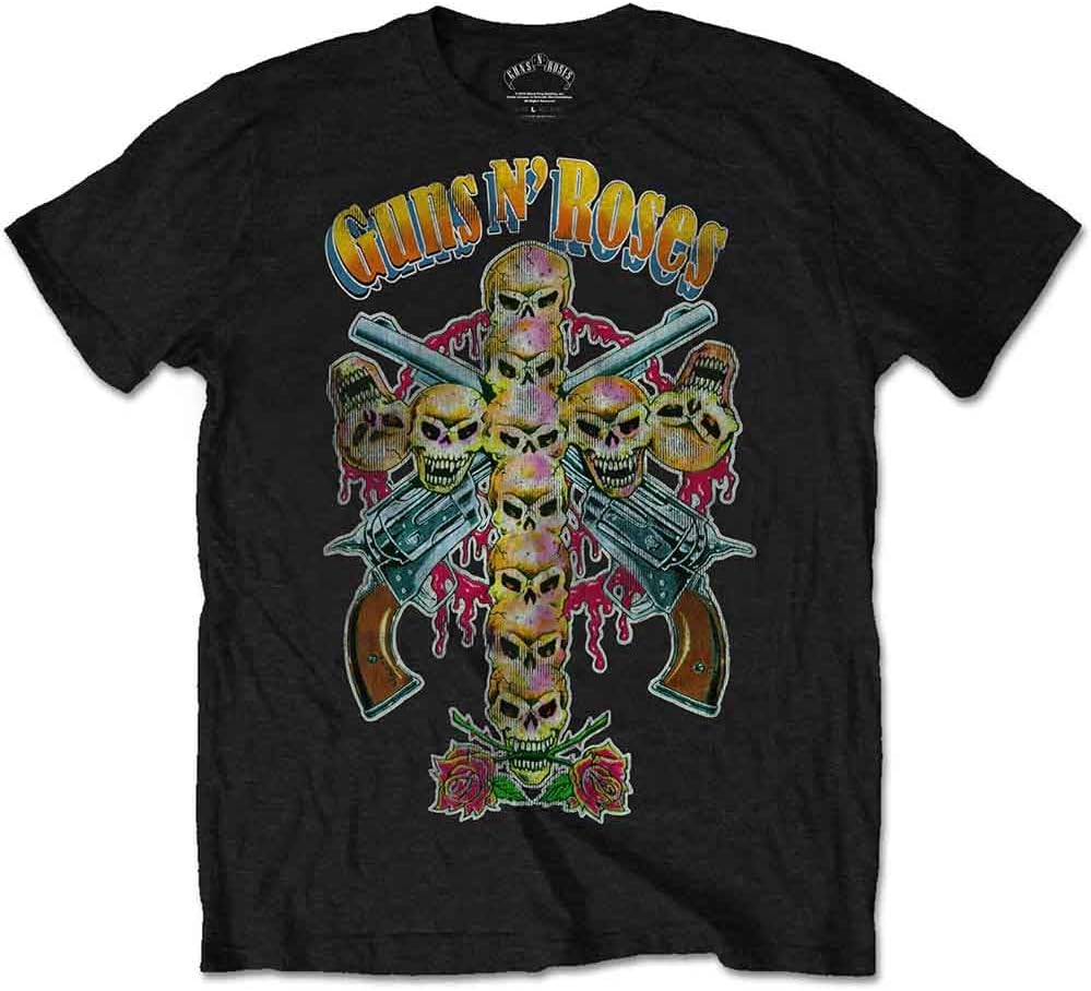Guns N Roses Unisex Adult 80s Skull Cross T-Shirt (XL) (Black) S разноцветный