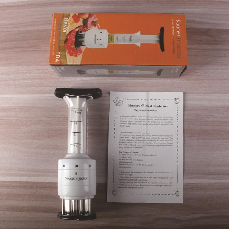 Multifunctional Meat Tenderizer Needle Stainless Steel Meat Tenderizer Marinade Meat Flavor Syringe Injectors Kitchen Meat