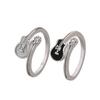White Guitar Ring Cool Rock Black Instrument Open Index Finger Ring