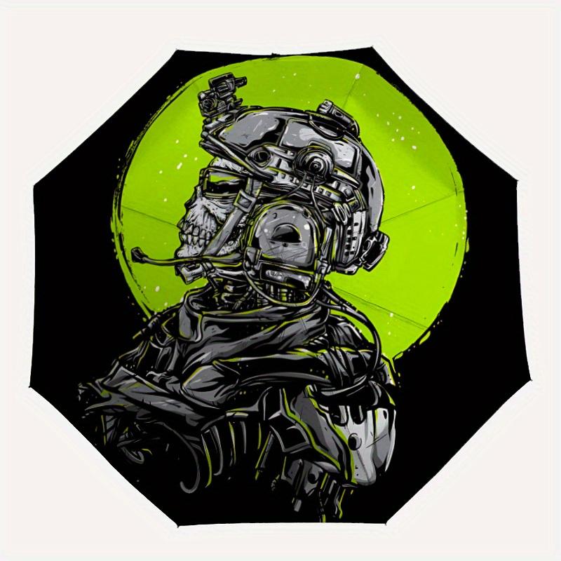 

1pc Cyberpunk Helmet Call of Duty Windproof Automatic Umbrella, Portable Folding design, Lightweight for Women/Men213