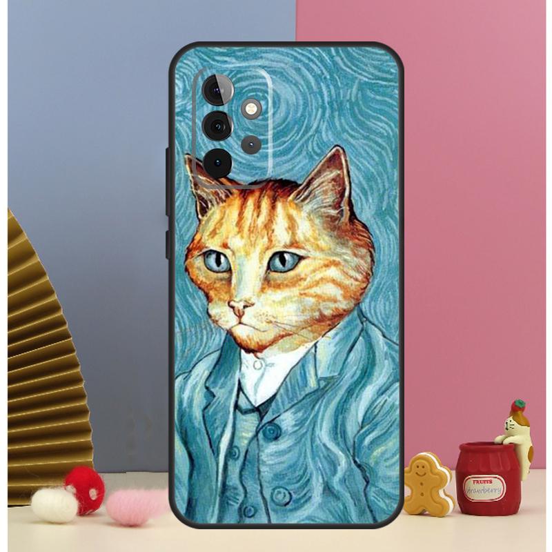 Funny Cat Art Aesthetics Case For Samsung Galaxy A54 A34 A24 A14 A51 A71 A12 A32 A52 A72 A13 A33 A53 A25 A15 Cover