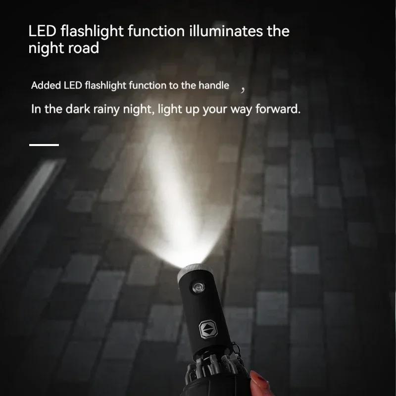 Neuer Autoaufkleber 2026 Für Ford Auto LED-Licht Automatisches Aufklappbares Winddichtes Sonnenschirm-Regenschirm für Ford Focus Mondeo Raptor Fusion Ku