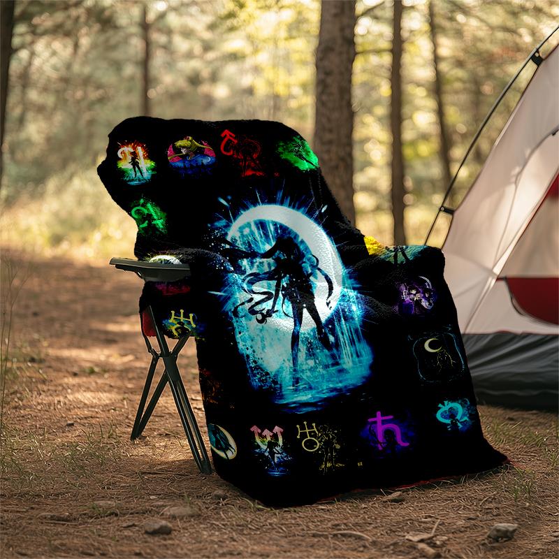 Fantasy Creatures Print Flannel Blanket, Soft Warm Lightweight Throw Blanket for Living Room,Sofa Bed Camping Office