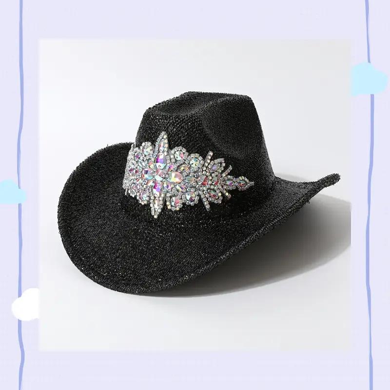 Sparkling Diamond Western Cowboy Hat Party Party Women's Hat