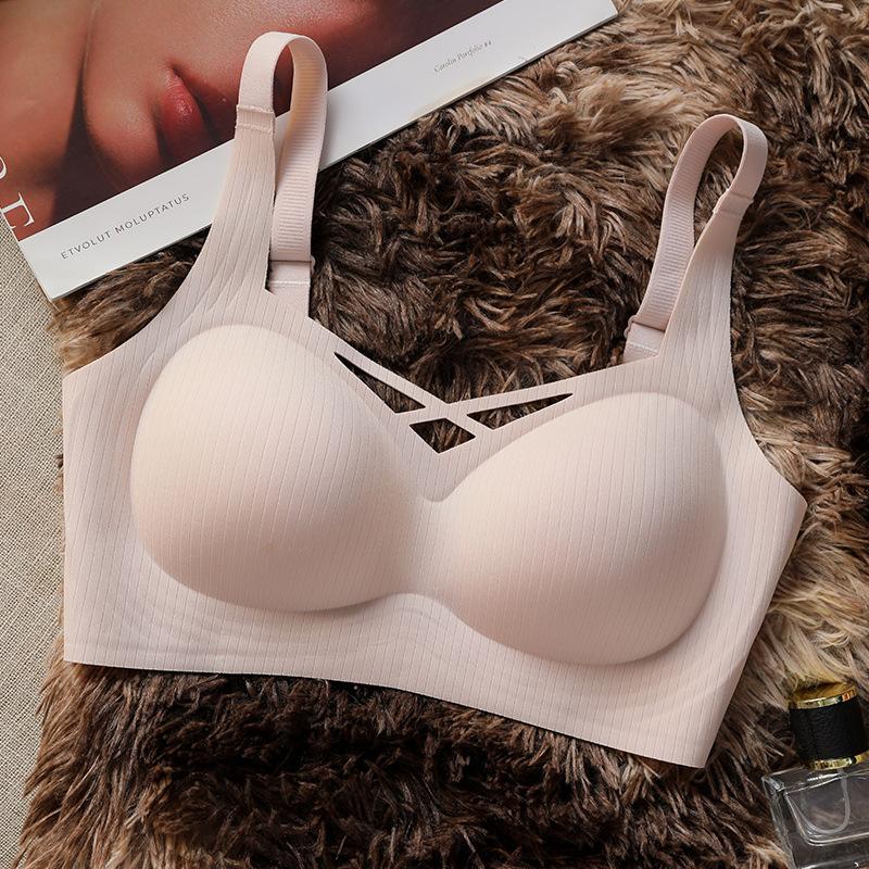 Invisible Bra Women's Gathering Underwear Fixed Cup Sexy Bra Push Up Bra