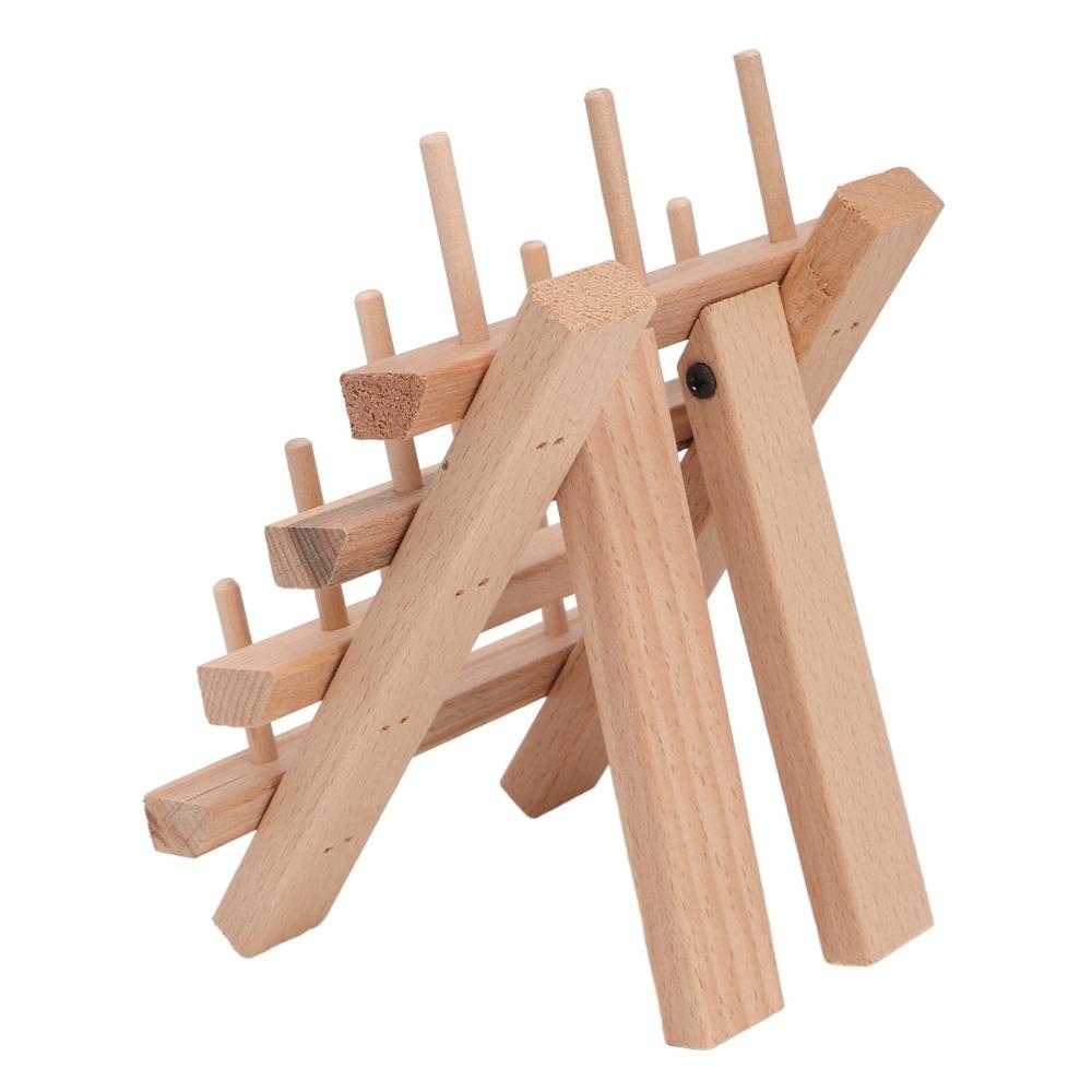 Beech Wood Wooden Thread Rack Foldable Design Bobbin Organizer  For DIY Embroidery