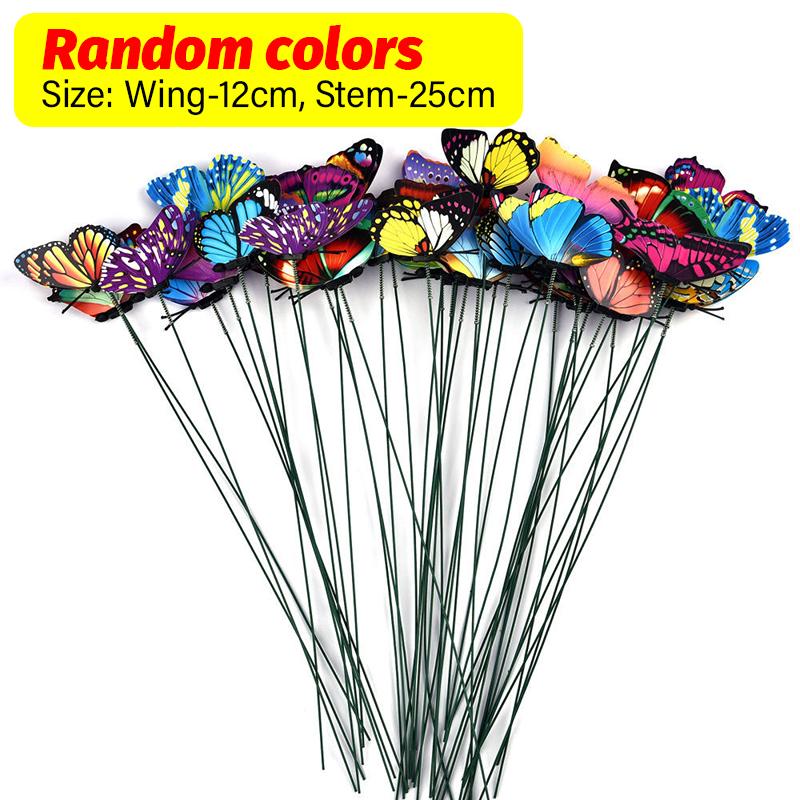 

Реалистичные 3D бабочки на палочках для сада, двора, симуляция, украшение, искусственная бабочка на палочке, садовый декор 10PCS
