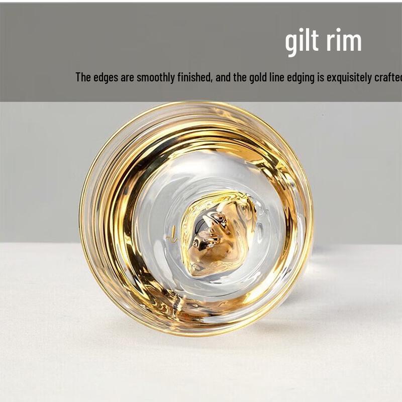 Crystal Gold Mountain Glass Tea Cup