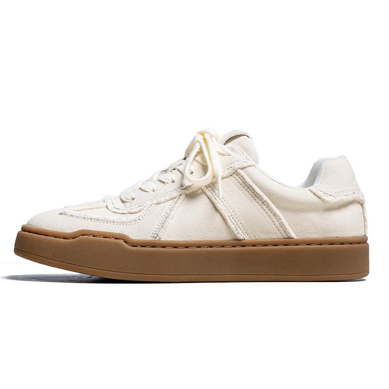 

FashionHigh Quality Mens Sneakers New Men Casual Shoes Luxury Brand Male Skateboard Shoes Simple Tenis Masculino Comfy Canvas Shoes 44 бежевый