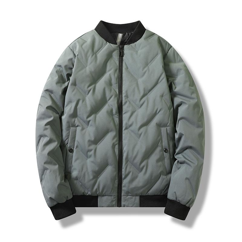 

Light and Warm Down Jacket for Men, Winter Stand Up Collar, Winter Clothes with Thick Velvet Jacket, Cold Proof Jacket for Men L сірий