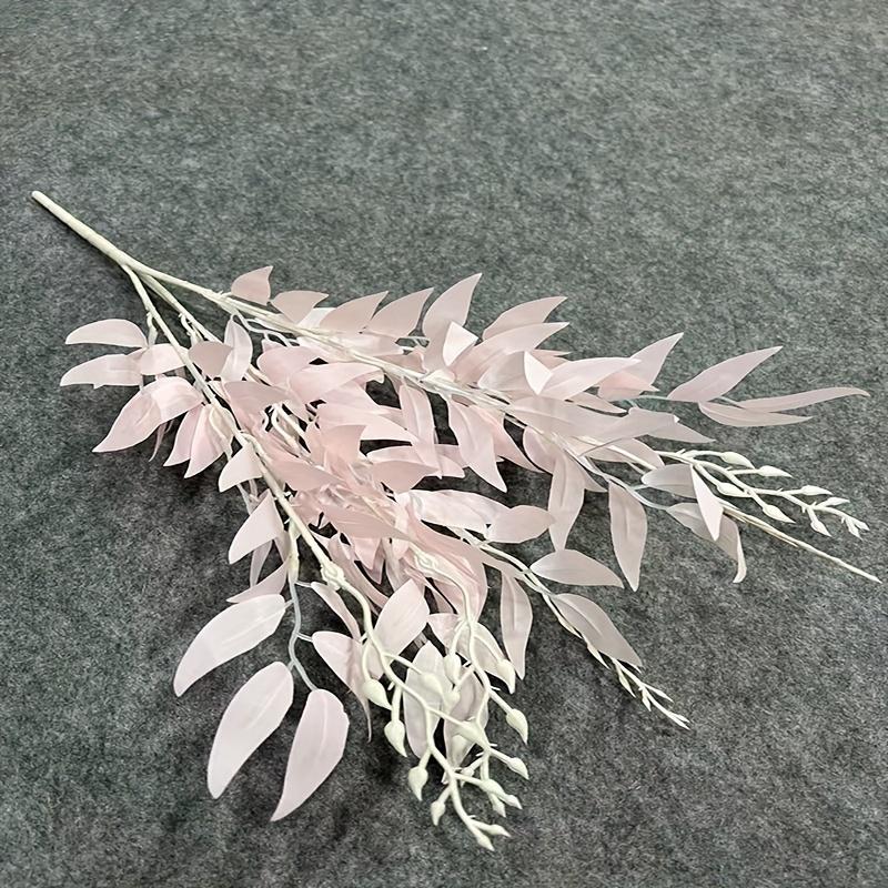 5-Pronged Artificial Willow Branch, Plastic Faux Greenery for Wedding and Engagement Decor, Floral Arrangement Artificial Outdoor Flowers