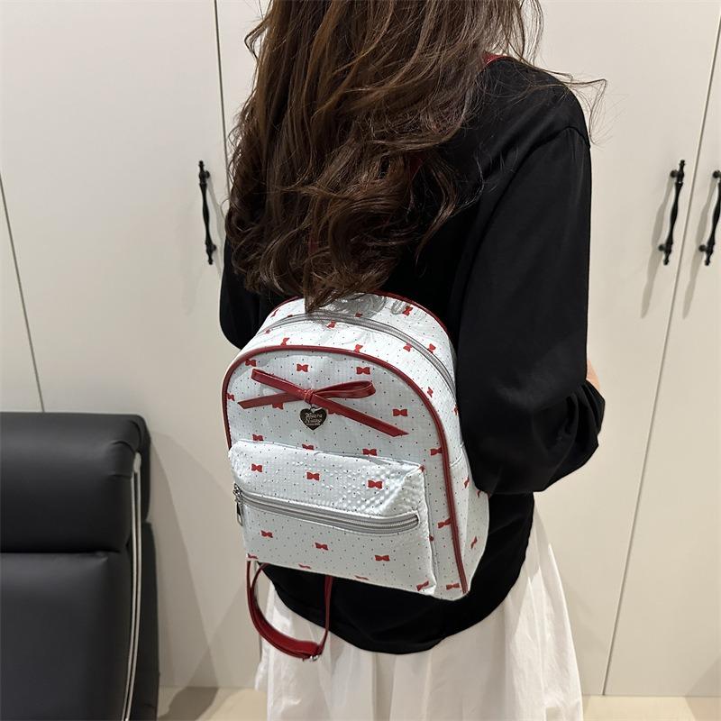 College style women's backpack 2 new summer fashion bow small backpack shopping commuter bag