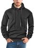 Men's New Solid Color Hooded Pullover Sweatshirt, Loose Fit Trendy Long Sleeve Casual Sports Hoodie for Spring and Autumn