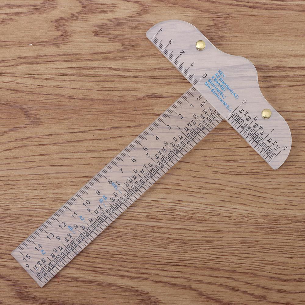 6" T-Square Ruler In Both Inches And Metric Measurements Clear Acrylic Ruler Graduated T-Ruler Handtool Measuring Scale Ruler