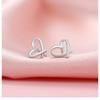 Frosty Feng Taoxin Anti-allergic Women's Simple Heart-shaped Earrings