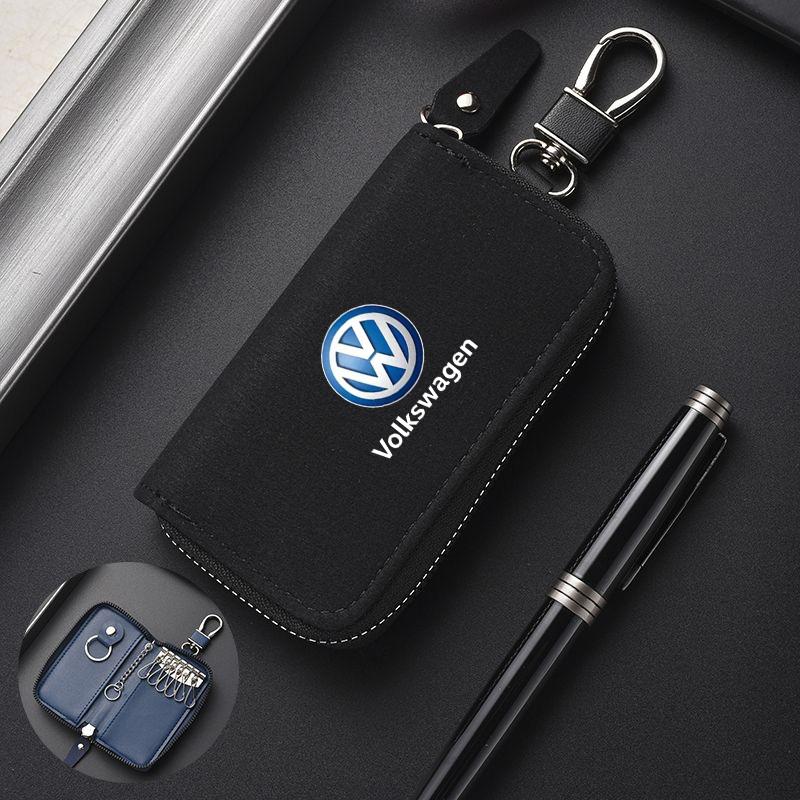 Suede Car Key Storage Bag Portable Card Coin Wallet Keychain For Volkswagen VW Golf Tiguan Jetta Passat Polo Touran GTD Scirocco zr4