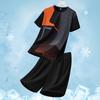 Traje Deportivo Casual de Verano para Hombre de Manga Corta Ligero de Secado Rápido de Seda de Hielo Conjunto de Dos Piezas
