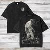 Unisex  Anime Attack on Titan Vintage Washed Graphic Print T-shirt Men Women Casual Oversized Streetwear Hip Hop Fashion Summer New Tee