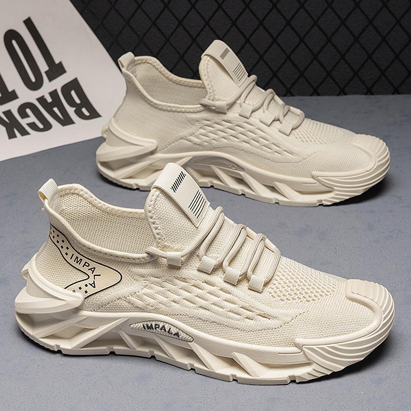 

New Shoes for Men Casual Sport Shoes Spring Summer Breathable Mesh Sneaker Cool Lace-up Loafers 44 хаки