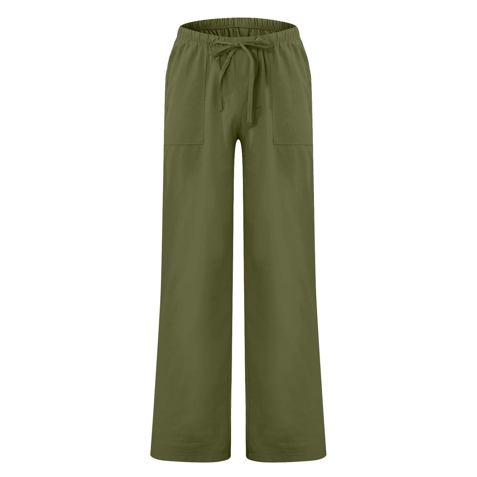 Мужские модные повседневные хлопковые однотонные пляжные брюки с конопляным шнурком — фото 4