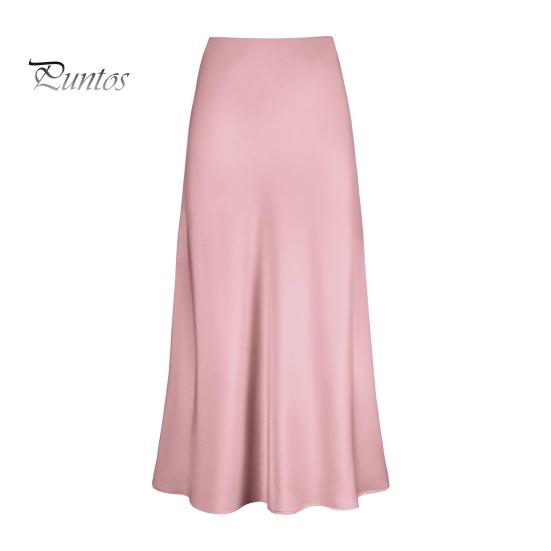 Spring Summer Maxi Skirt Women High Waist Silky Texture Long Skirt Solid Color Smooth Satin Fishtail Long Skirt