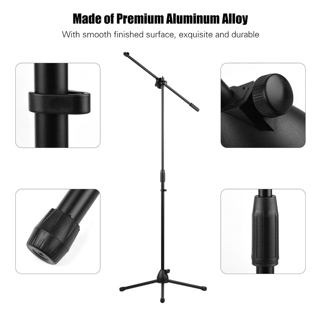 140cm / 4.6ft Adjustable Height Light Stand Durable Aluminum Alloy Floor Tripod Stand Kit with